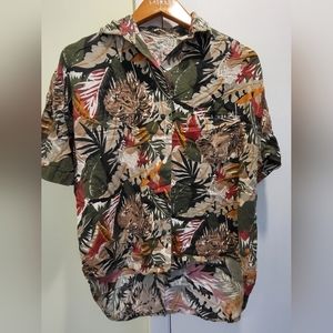 Andrew Sport Tropical Button-Up Shirt Sz M